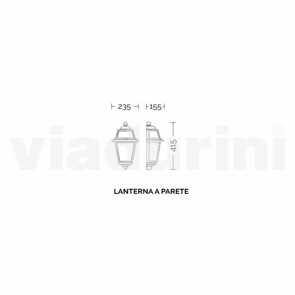 Nástěnná lampa pro klasický outdoor vyrobený v Itálii, hliník Kristel Viadurini