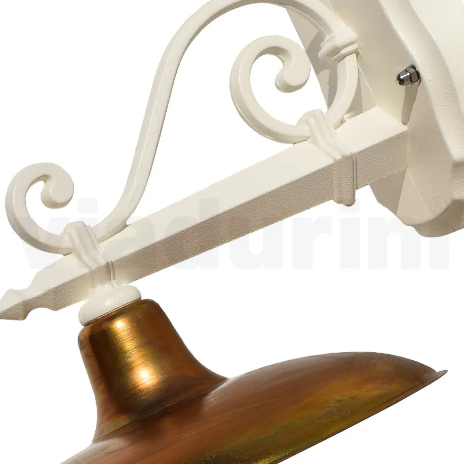 Venkovní nástěnné svítidlo z hliníku a mosazi Made in Italy - Adela Viadurini