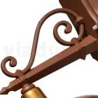 Venkovní nástěnné svítidlo z hliníku a mosazi Made in Italy - Adela Viadurini