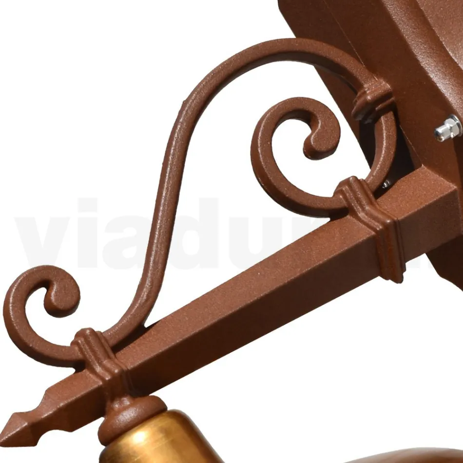 Venkovní nástěnné svítidlo z hliníku a mosazi Made in Italy - Adela Viadurini