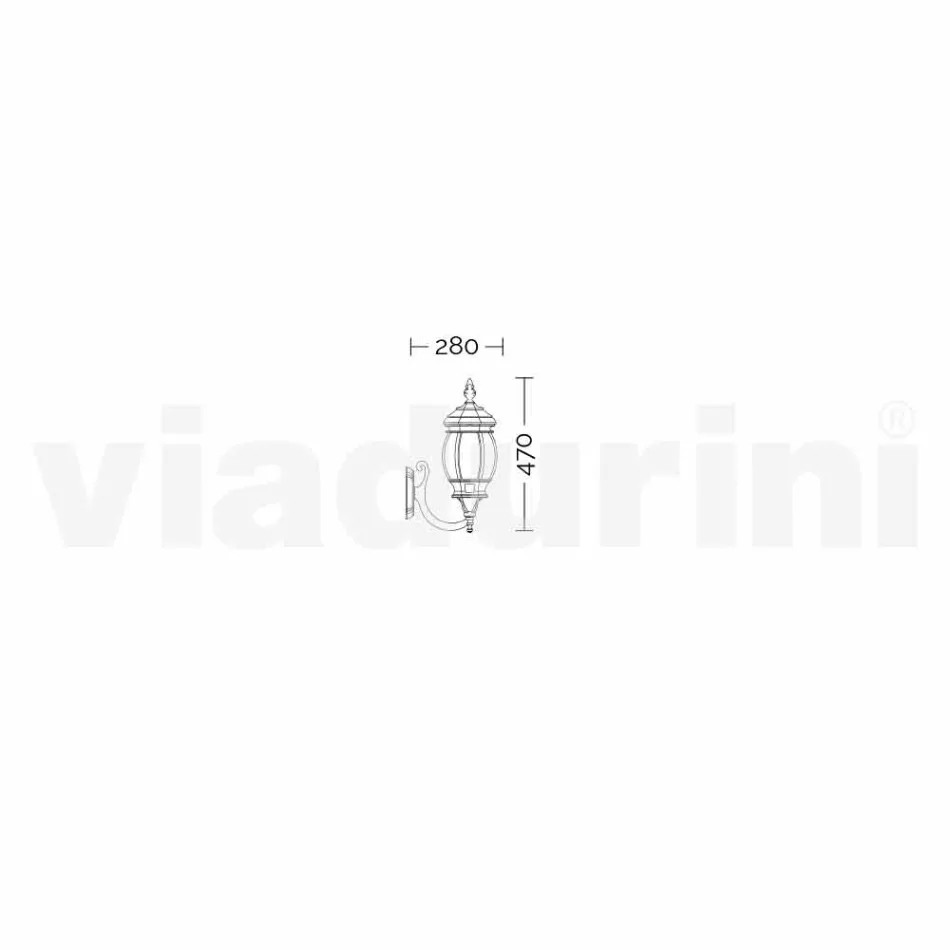 Venkovní nástěnná lampa z hliníku vyrobená v Itálii, Anika Viadurini