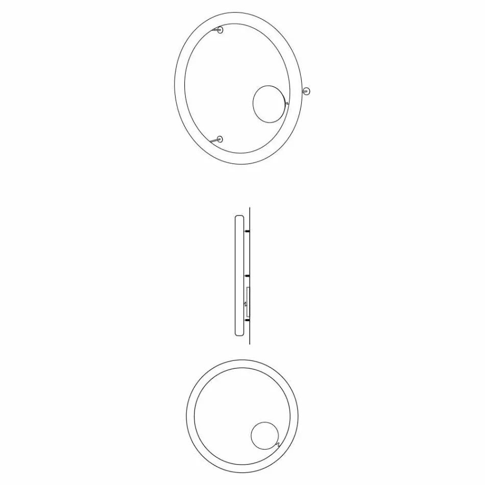 Moderní kulatá nástěnná lampa z polyethylenu vyrobená v Itálii - Slide Giotto Viadurini
