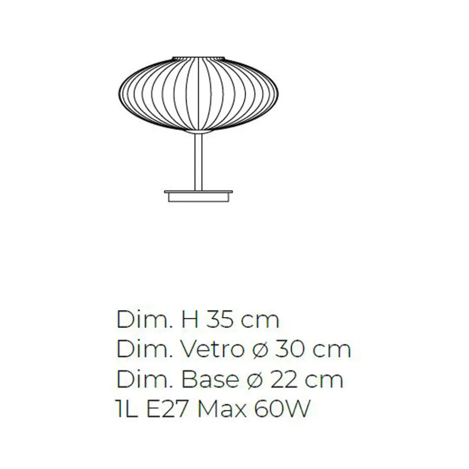 Stolní lampa Artisan z ručně foukaného skla v Benátkách - Dafne Viadurini