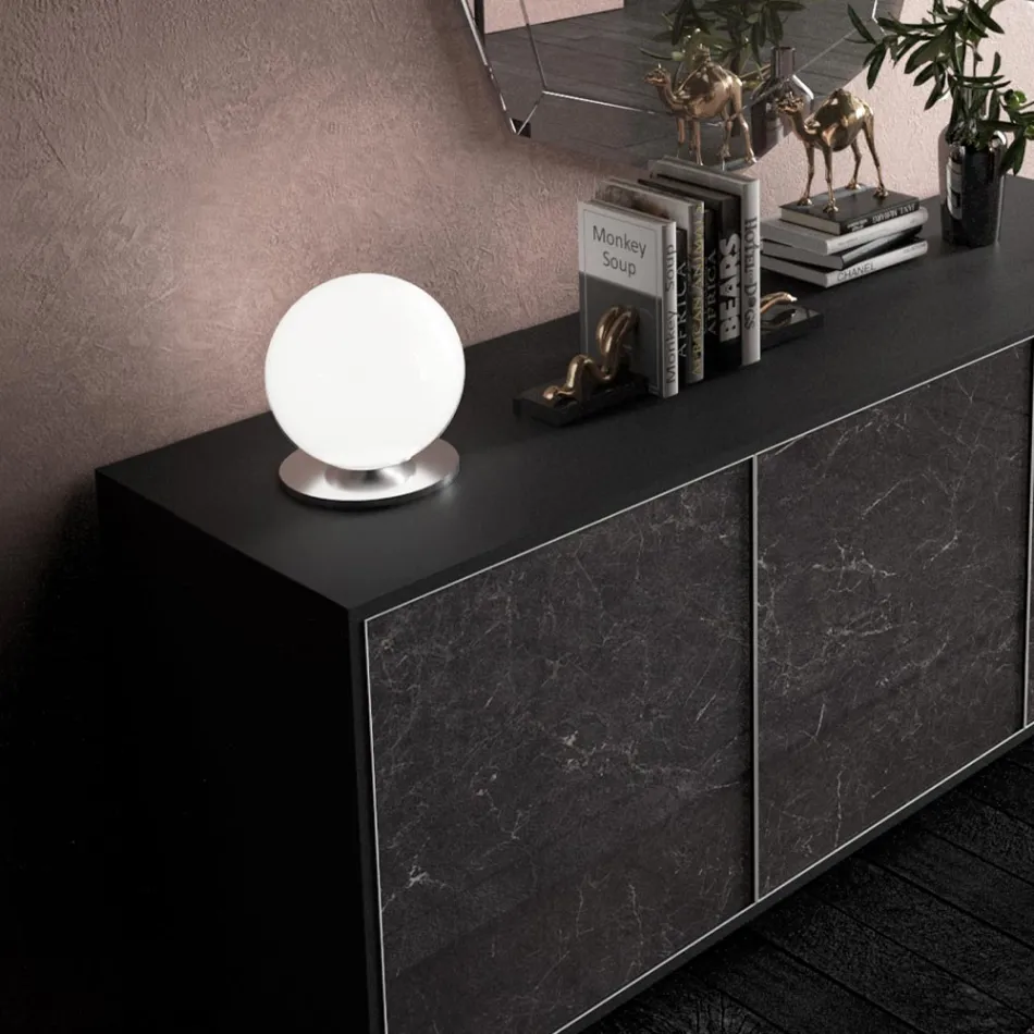 Stolní lampa Artisan z foukaného bílého benátského skla - sníh Viadurini