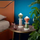 Nízká keramická stolní lampa ve 2 barvách Made in Italy - Berimbau Viadurini