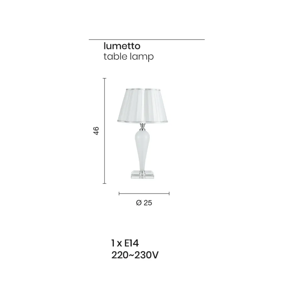 Klasická stolní lampa ručně vyrobená ze skla a křišťálu - Mariangela Viadurini