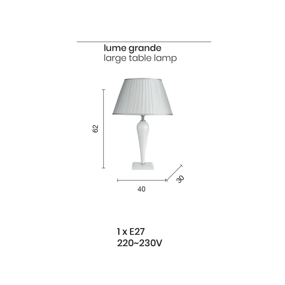 Klasická italská ručně vyráběná skleněná stolní lampa a stínidlo - Rapallo Viadurini