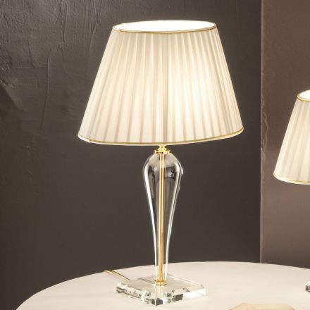 Klasická italská ručně vyráběná skleněná stolní lampa a stínidlo - Rapallo Viadurini