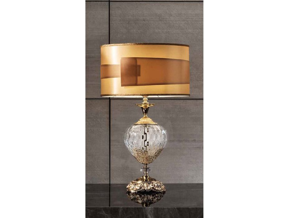 Klasická stolní lampa italské ručně vyráběné sklo a krystaly - Magrena Viadurini