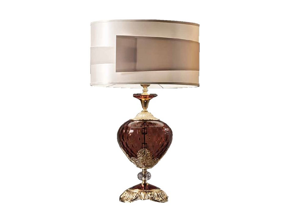 Klasická stolní lampa italské ručně vyráběné sklo a krystaly - Magrena Viadurini