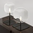 Stolní lampa s lesklou kovovou konstrukcí Made in Italy - Donatina Viadurini