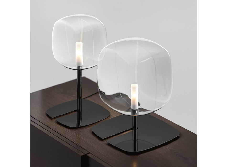Stolní lampa s lesklou kovovou konstrukcí Made in Italy - Donatina Viadurini