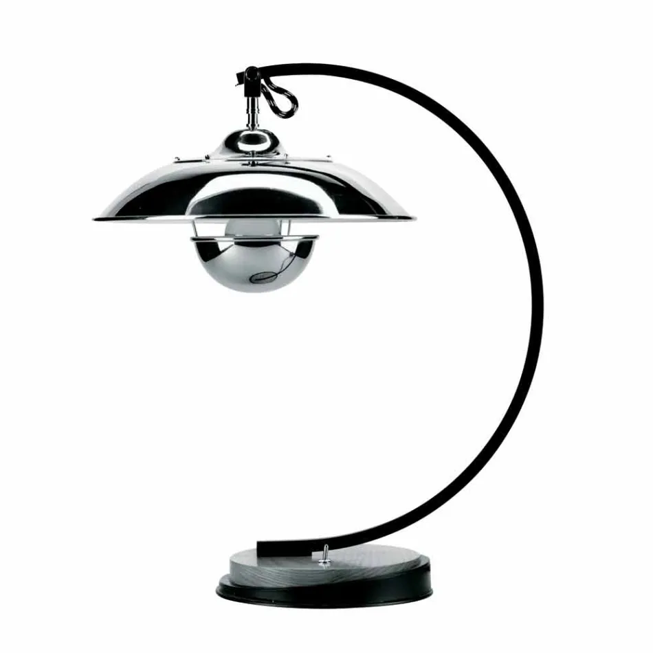 Stolní lampa se strukturou z dubu a kovu vyrobena v Itálii - Lumetto Viadurini