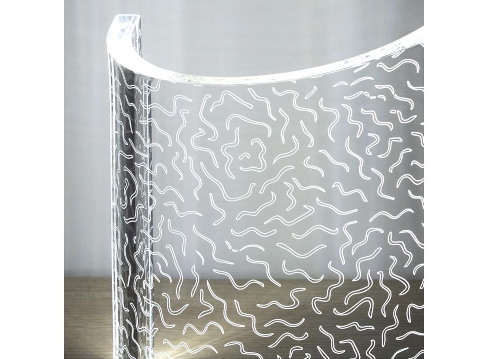 Akrylátová křišťálová stolní lampa zakřivený design Laserový dekor - Ithan Viadurini