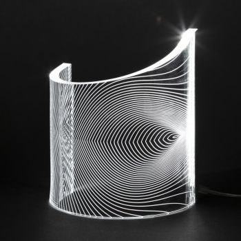 Akrylátová křišťálová stolní lampa zakřivený design Laserový dekor - Ithan