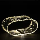 Stolní lampa z akrylového křišťálu a zlatý, stříbrný nebo měděný list - Gnassi Viadurini