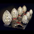 Stolní lampa design v krystalu a oceli ve tvaru vejce vaječný Viadurini