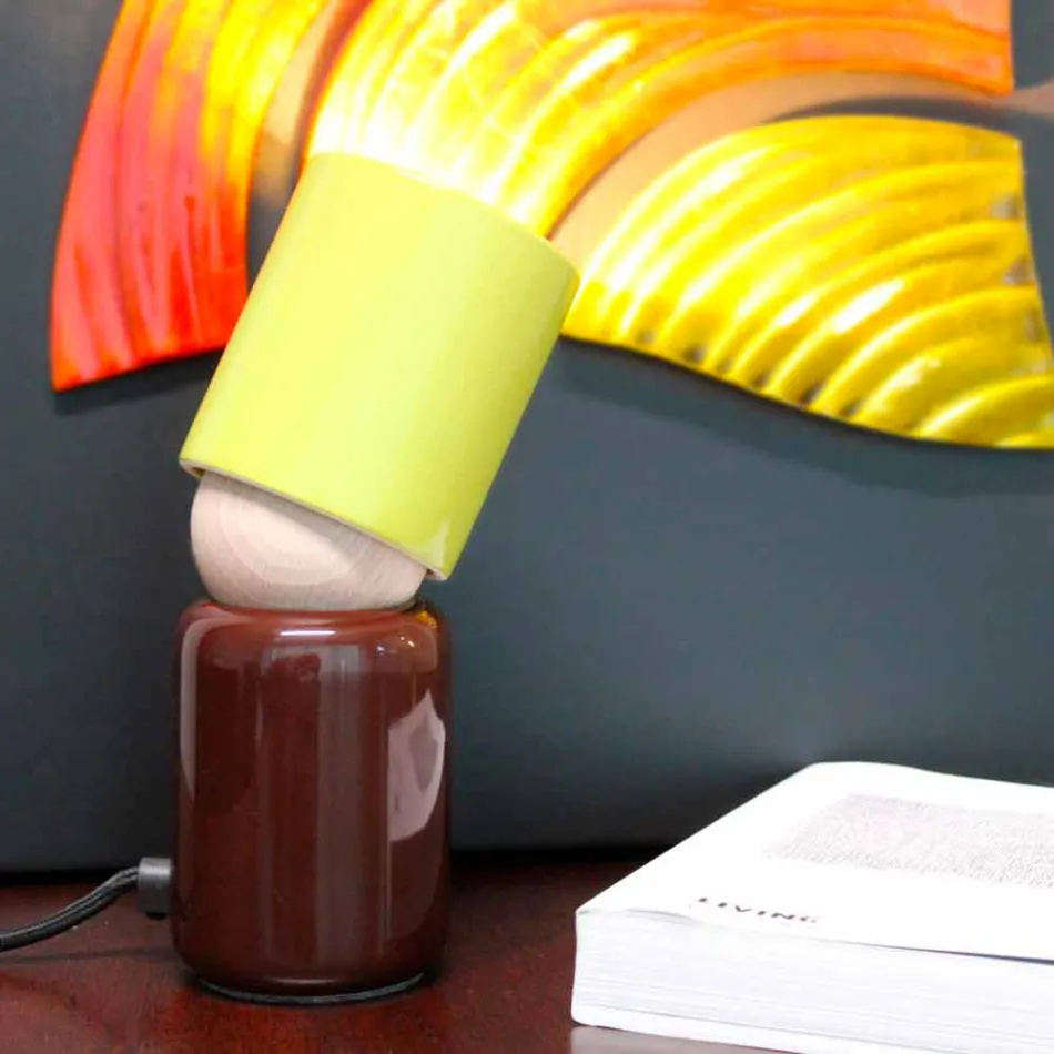 Moderní designová keramická stolní lampa vyrobená v Itálii v Asii Viadurini