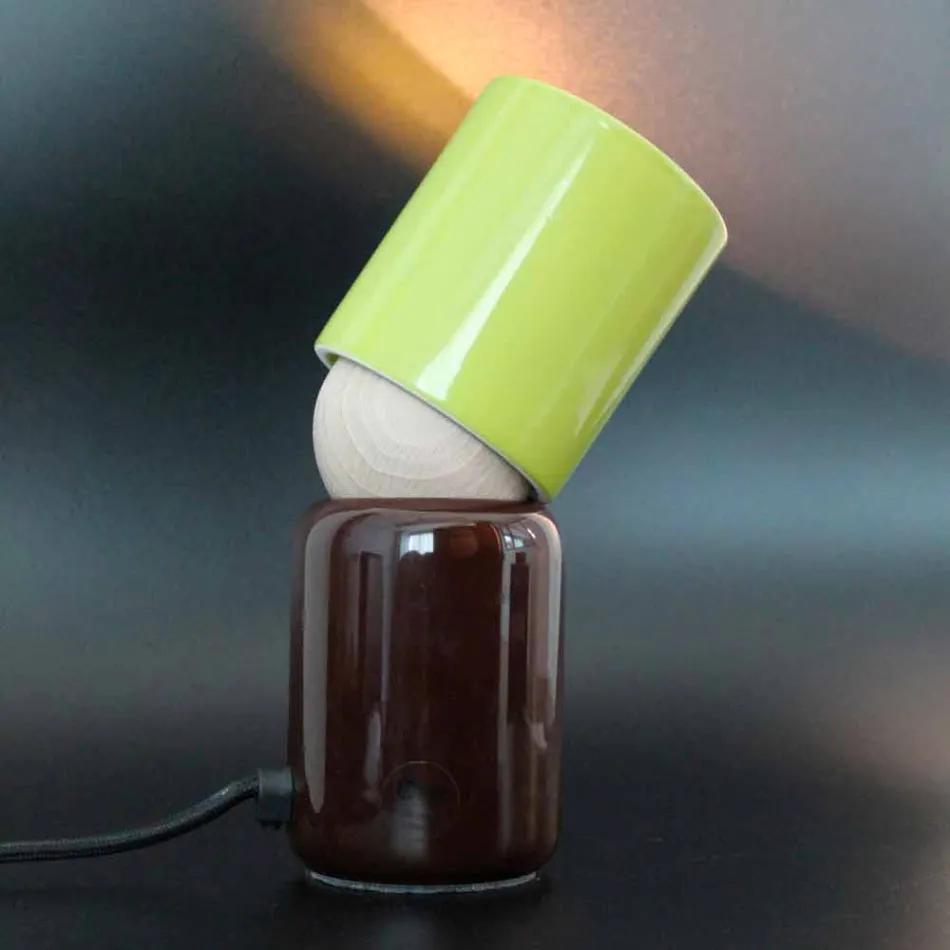 Moderní designová keramická stolní lampa vyrobená v Itálii v Asii Viadurini