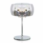Moderní designová stolní lampa ze skla a chromovaného kovu - kambrie Viadurini