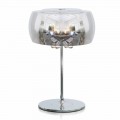 Designová stolní lampa ze skla, křišťálu a chromovaného kovu - kambrie