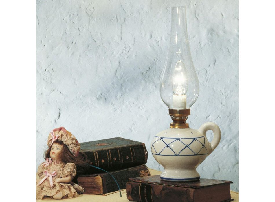 Vintage designová stolní lampa z ručně malované keramiky - Pompeje Viadurini