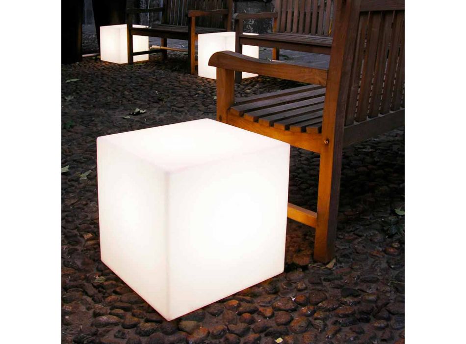 Stolní a stropní svítidlo Slide Bílá jasná kostka vyrobená v Itálii Viadurini