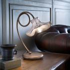 Ručně vyrobená stolní lampa v lesklém keramickém designu s růžemi - Lecco Viadurini
