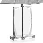Křišťálová stolní lampa a luxusní stříbrné hranaté stínítko - Clezia Viadurini