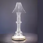 Stolní lampa Aurel z plexiskla ve dvou velikostech vyrobená v Itálii Viadurini