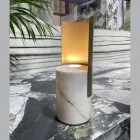 Stolní lampa z mramoru Paonazzo a kovu Made in Italy - Azumane Viadurini