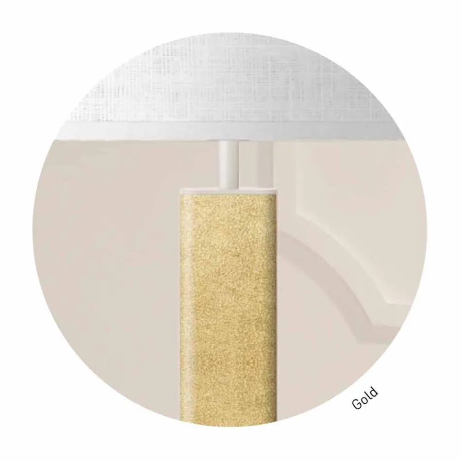 Kovová stolní lampa s látkovým stínidlem vyrobené v Itálii - skok Viadurini