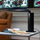 Stolní lampa z chromu nebo černého kovu s LED diodou Made in Italy - Orlando Viadurini