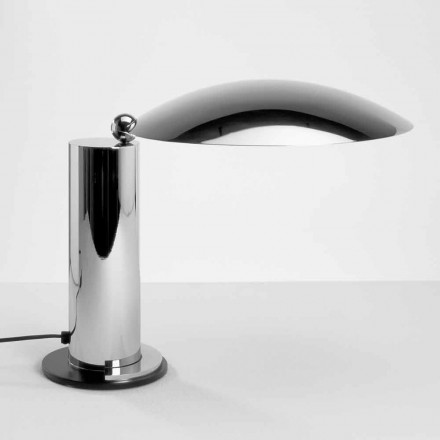 Stolní lampa z chromu nebo černého kovu s LED diodou Made in Italy - Orlando Viadurini