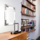 Stolní lampa z mosazi a pryskyřice s mramorovou základnou vyrobená v Itálii - Quizza Viadurini