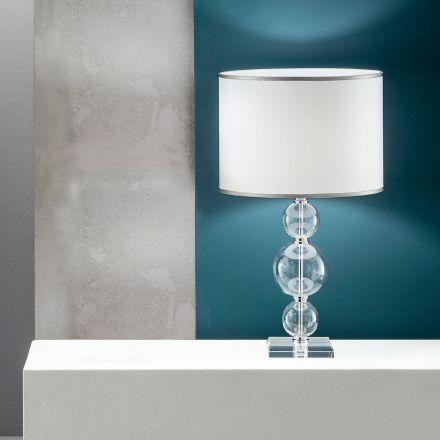 Stolní lampa v klasickém stylu řemeslného skla a kovu – pamatujte Viadurini