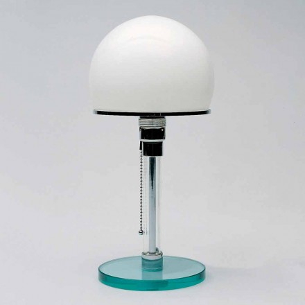 Skleněná stolní lampa s opálovým stínidlem Made in Italy - Dacca Viadurini