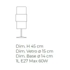 Stolní lampa z ručně foukaného skla v Benátkách a kovu - Satomi Viadurini