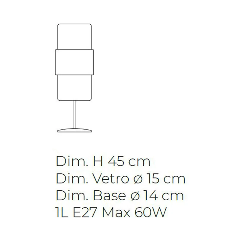 Stolní lampa z ručně foukaného skla v Benátkách a kovu - Satomi Viadurini