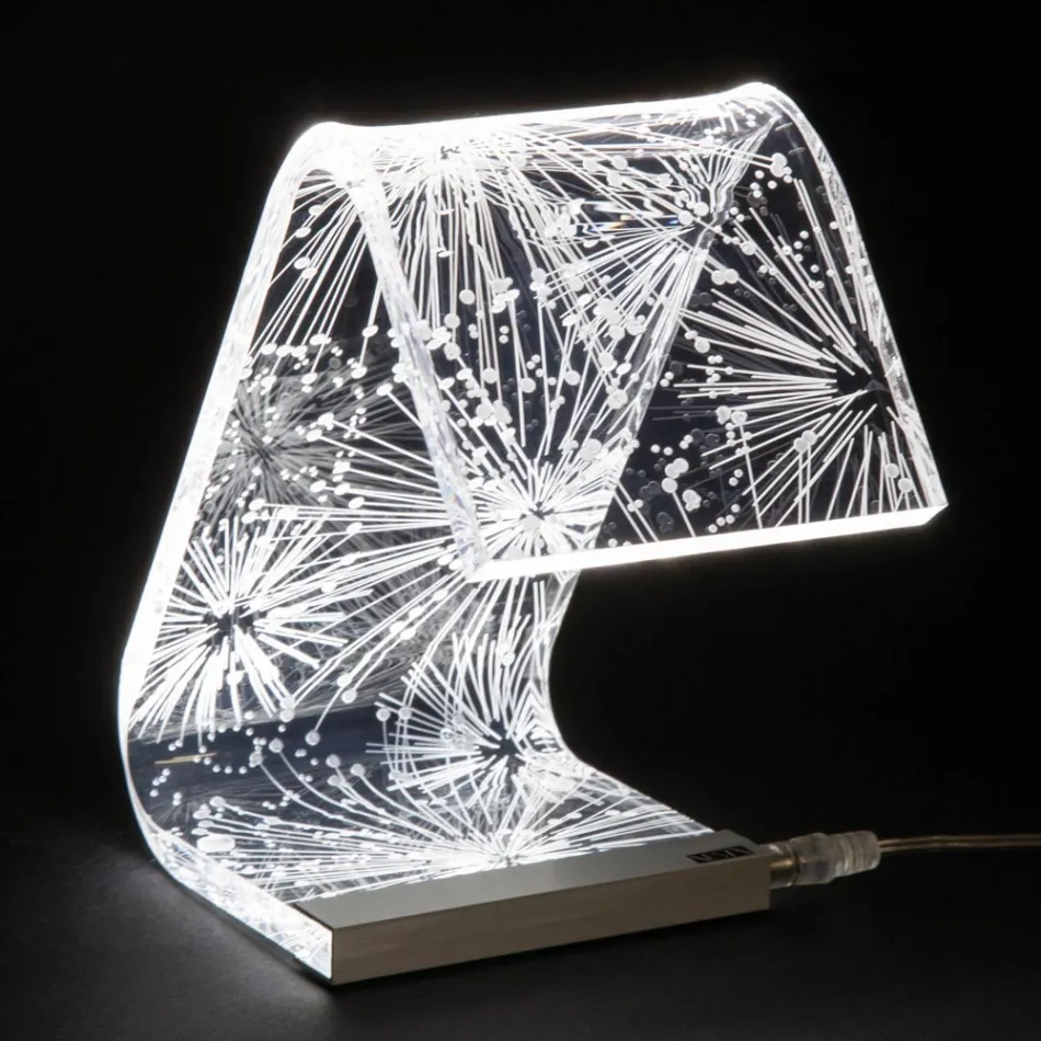 Stolní lampa Led Crystal Akrylový skládaný laserový dekor - Possett Viadurini