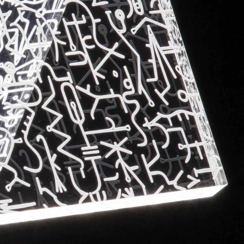 Stolní lampa Led Crystal Akrylový skládaný laserový dekor - Possett Viadurini