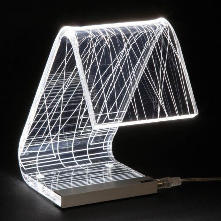 Stolní lampa Led Crystal Akrylový skládaný laserový dekor - Possett Viadurini