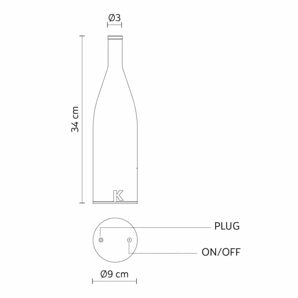 LED stolní lampa v bílém matném skle moderního designu - láhev Viadurini