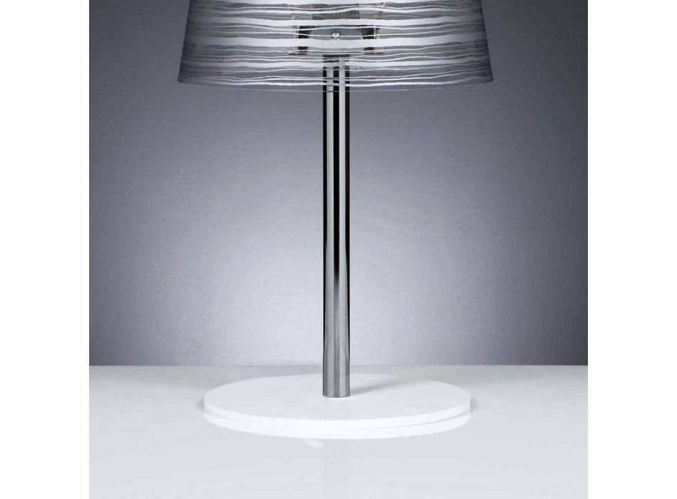 Současná stolní lampa se stříbrnou dekorací, průměr 30 cm, Shana Viadurini