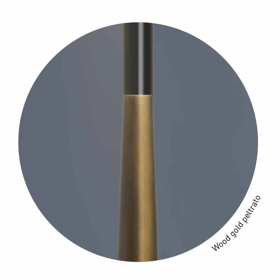 Moderní stolní lampa z kovu, dřeva a organzy vyrobené v Itálii - výložník Viadurini