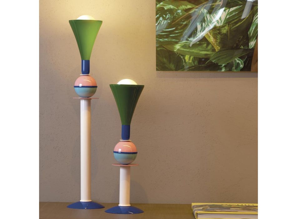 Vícebarevná hliníková stolní lampa Slide Carmen vyrobená v Itálii Viadurini
