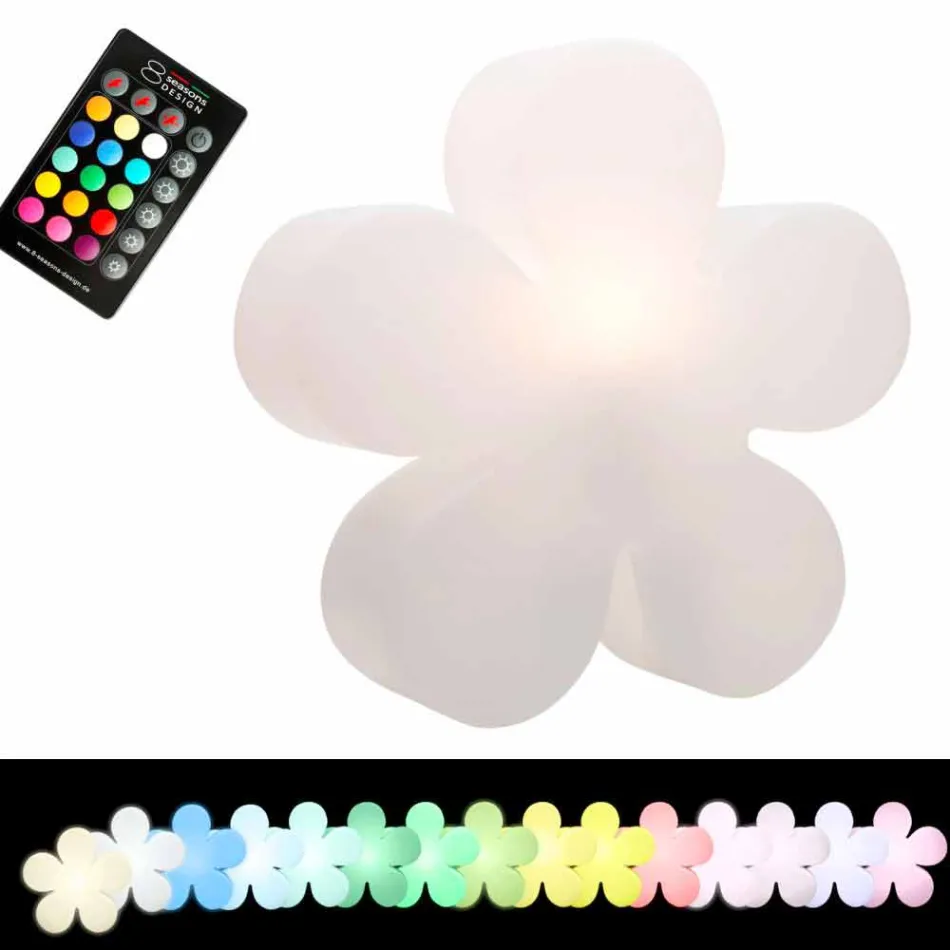 Květinový stůl nebo stojací lampa v bílém plastu - Fiorestar Viadurini