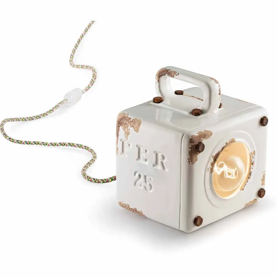 Lampa průmyslové styl keramické tabulky a ferro Valerie Viadurini