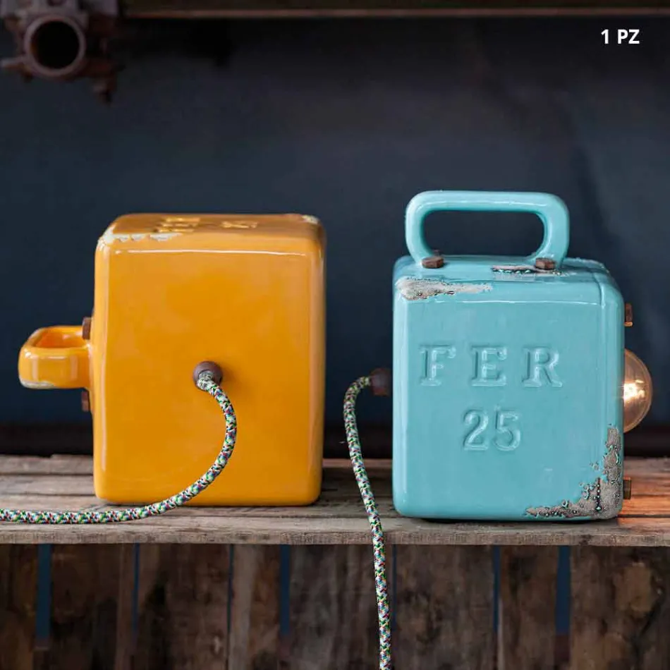 Lampa průmyslové styl keramické tabulky a ferro Valerie Viadurini