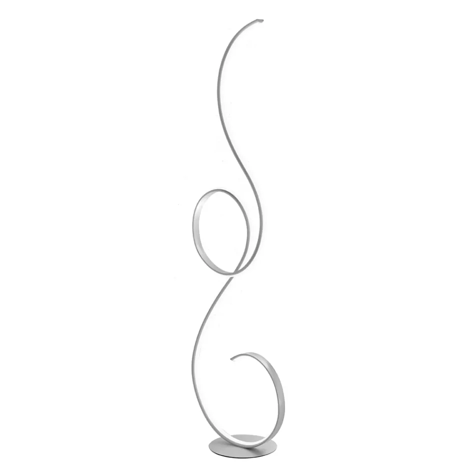 LED stojací lampa s kovovou konstrukcí v černém designu Viadurini